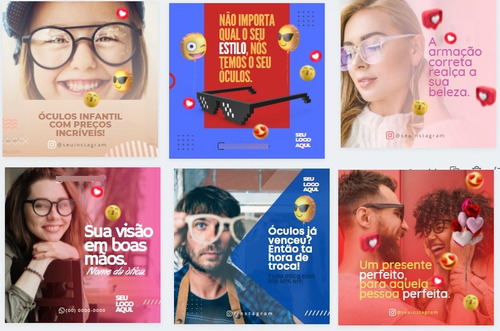 Artes Editáveis Canva Para Óticas - Design Redes Sociais