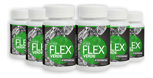 Kit De 6 Frascos De Kuka Flex Verde- 30 Tabs