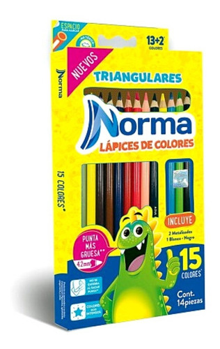 Lápices De Colores C/12 Pzs+2 Redondos Norma