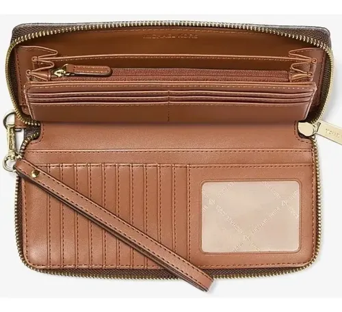 Carteira Michael Kors Jet Set Travel Signature Logo Marrom-escuro