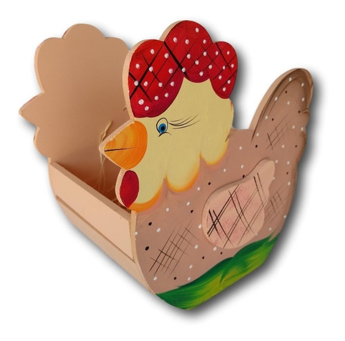 Cesto Porta Ovos Modelo Galinha Em Mdf Ref. 0628