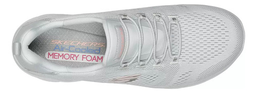 Tenis Skechers Original Mujer Memory Foam Air Confort Azul Claro