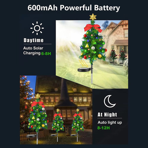 Luces Decorativas Solares Led For Árbol De Navidad 2 Piezas