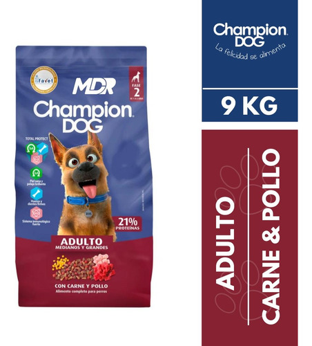 Champion Dog Adulto Carne Y Pollo 9kg | Mdr