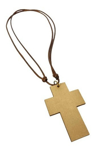 Collar Cruz Comunión O Confirmación 7cm Color Beige