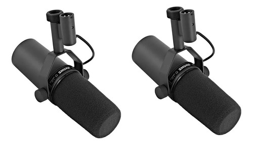Kit 2 Microfones Sm7b Estúdio Rádio Tv Podcast Shure