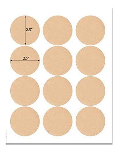 Light Tan 2 Inch Circle Labels With Template And Printi...