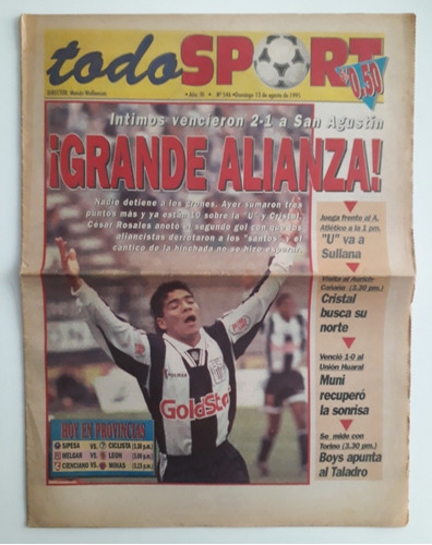 Todo Sport N° 546 - Diario Deportivo Peru - Boca 1995 Fs