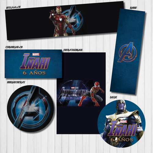 Kit Imprimible Personalizado Avengers Endgame Cumple Candy