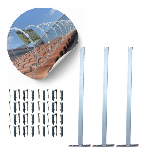 Kit Concertina Profissional 45cm 10m Completa Para Muro