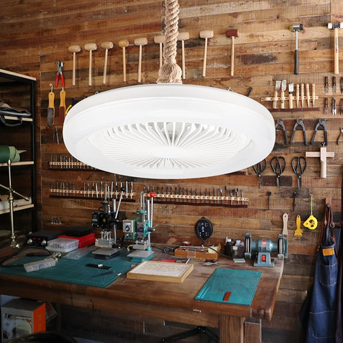 Ventilador De Techo Cerrado Yaoten Con Luz, Mini Bombilla De