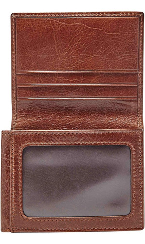 Cartera Fossil De Lujo 100% Color Café Diseño De La Tela Liso