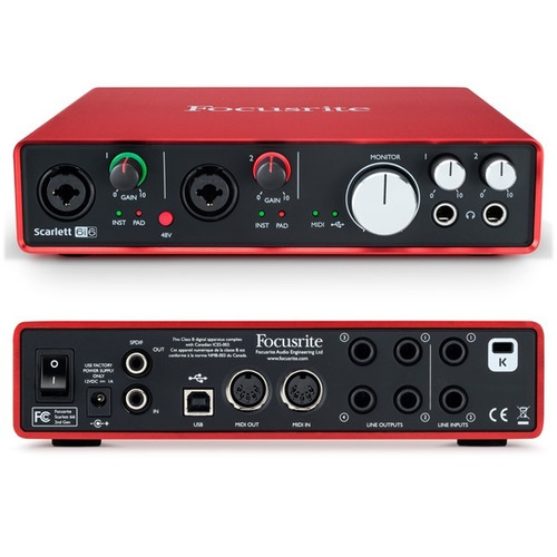 Interfaz De Audio Scarlett 6i6 Mk2 Usb, Focusrite