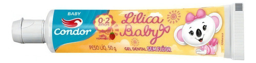 Pasta de dentes infantil Condor Baby Lilica Baby Morango  em gel 50 g
