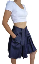 Comprar Pollera Tableada De Jean O Gabardina - 2330 Indumentaria