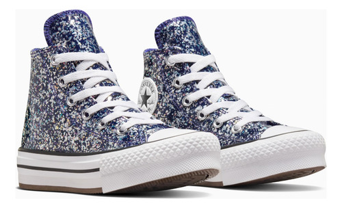 Zapatillas Para Niñas Ajuste Cordones Con Purpurina Converse