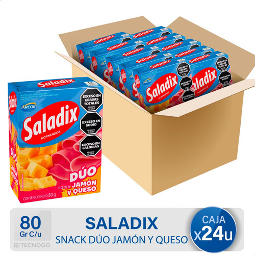 Caja Galletitas Saladix Duo Jamon Y Queso Horneados Snack