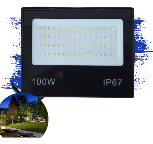 Refletor Led 100w Smd Prova D´água Ip67 Holofote 6500k Cor da carcaça Preto 110V/220V (Bivolt)