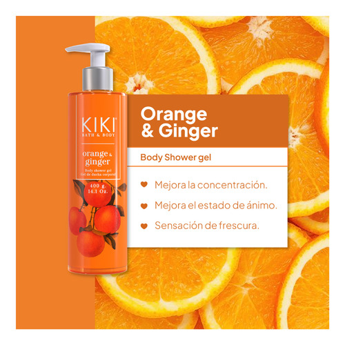 Kiki Orange Y Ginger Gel De Ducha + Body Splash + Hidratante