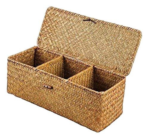 Cesta De Almacenamiento Tejida Con Tapa, Artículos De