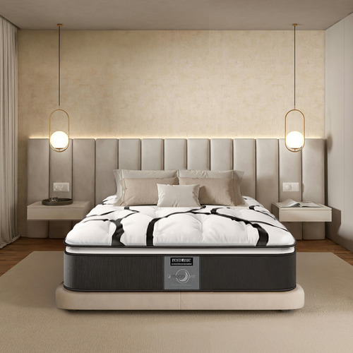 Colchon King Size Restonic Mega Confort + Box Fresh Dreams Gris