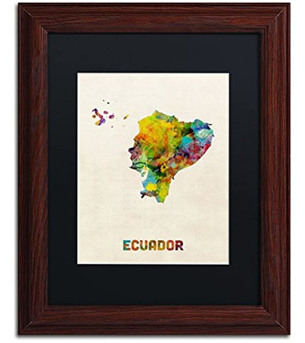 Marca Fine Art Ecuador Acuarela Mapa Por Michael Tompsett En