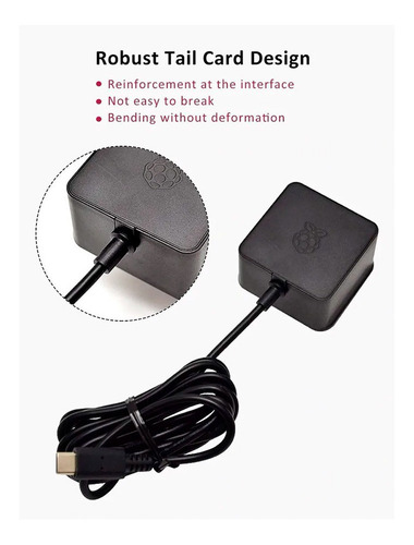 Fonte Carregador Oficial 15.3w Usb C P/ Raspberry Pi4 Pi 4