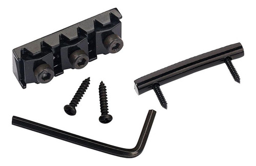 A Electric Guitar String Retainer Bar + Locking Nut Negro