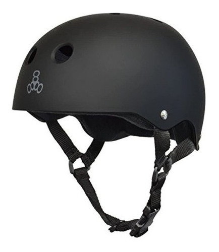 Casco Triple Ocho Con Forro Sudadero, Goma Negro / Negro, X-