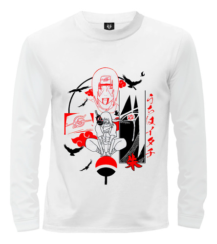 Camiseta Camibuzo Anime Naruto Akatsuki Itachi Uchiha Muerte