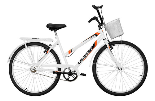 Bicicleta Feminina Ultra Bikes Wave Freios V - Brake + Cesta Cor Branco