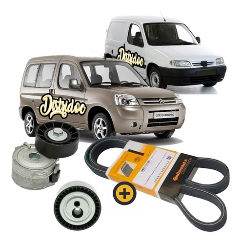 Kit Skf Polyv Correa + Tensores Partner Berlingo 1.6 Hdi