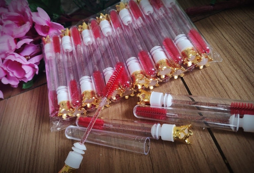 Lembrancinha Escovinha Extensão De Cílios 50 Unidades (5ml) Rosa