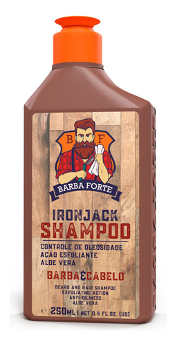 Shampoo Esfoliante + Creme Para Pentear Ironjack Barba Forte