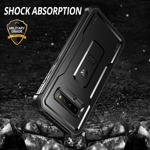 Funda Dexnor Para Samsung Galaxy S10 Plus, Protector De Pantalla Y Soporte Integrados, Funda De Protección De Grado Militar