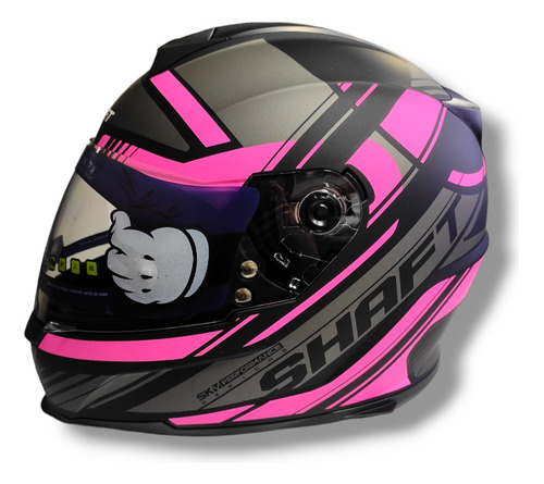 Casco Shaft Integral Negro Con Fucsia Solo Talla S 