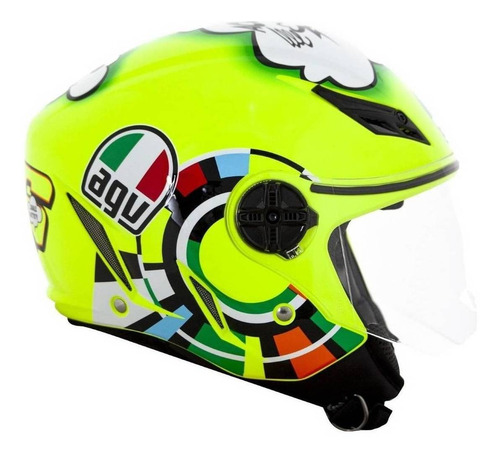 Casco de moto AGV Blade Misano 2011 abierto color amarillo fluo talla 61