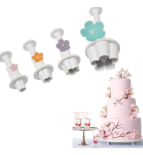 Juego De 4 Piezas De Cortador De Flores Para Fondant