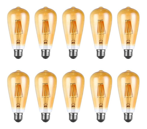 Pack De 10 Ampolletas Led Edison 6w Modelo Vintage