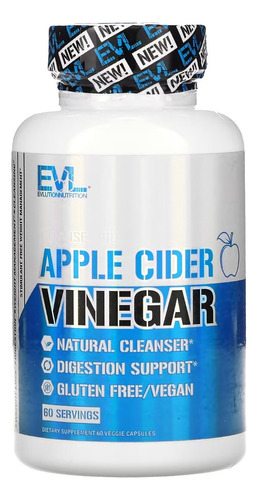 Evlution Nutrition Vinagre Manzana 60 Caps Veg Import Eeuu