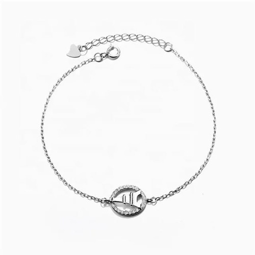 United Uy! Pulsera Paris De Plata 925 Y Zirconia!