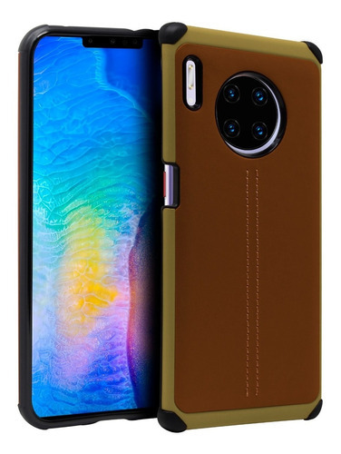 Funda Tpu Tipo Piel Para Huawei Mate 30 Pro Spn-al00 Y Plano Color Café