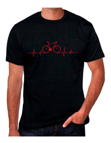 Polera Manga Corta  Linea Cardiaca Con Bicicleta 