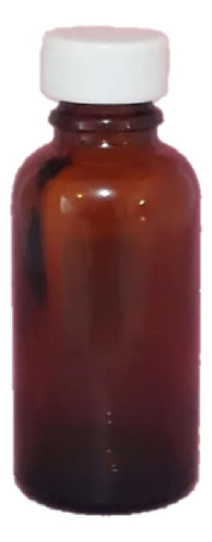 100 Botella 30 Ml Ambar Vidrio Con Taparosca Blanca(it-118)