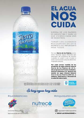 Agua Mineral Sierras De Los Padres X 2 Lt. Envió Gratis