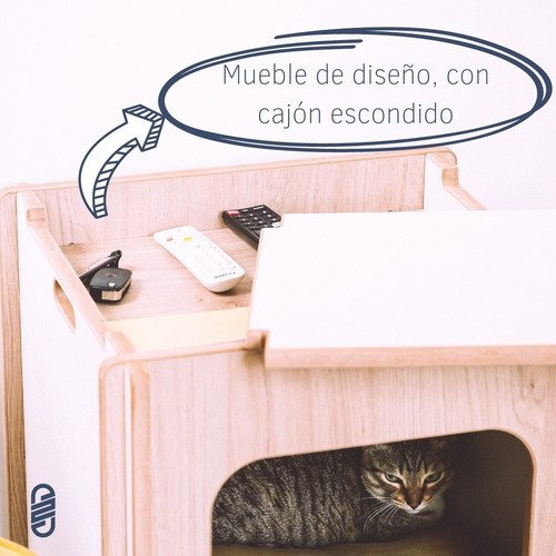 Imagen 5 de 10 de Camita + Rascador Para Gatos / 56x50x50 Negro - Envío Gratis