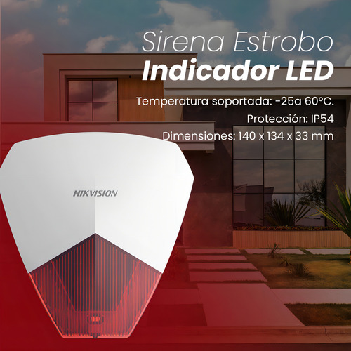 Sirena Estrobo Cableada Hikvision Cualquier Panel Alarma