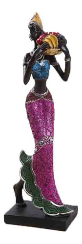 Exquisita Escultura Femenina De Resina Africana