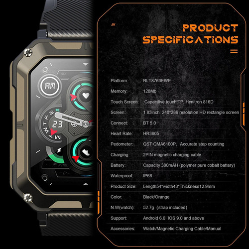 Reloj Inteligente C20 Pro Ip68 Reloj Deportivo Resistente A