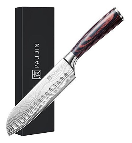 Cuchillo Santoku Cuchillo Cocina 17.7cm Chef Japonés Alto Ca